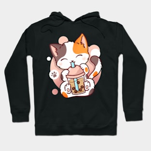 Cat Boba Tea Bubble Tea Anime Kawaii Neko Hoodie